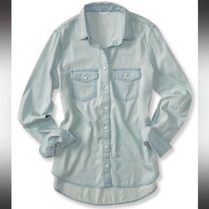 Aéropostale Light Wash Jean Button Down Long Sleeve ~ Size Large